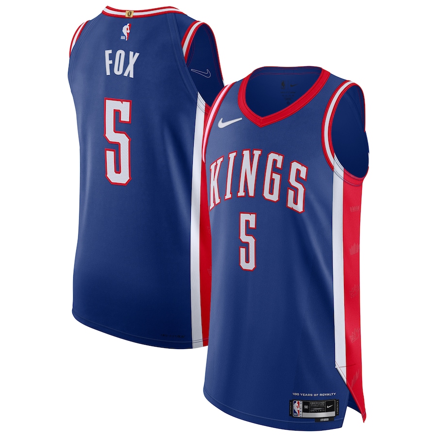 Men Sacramento Kings 5 De Aaron Fox Nike Blue City Edition 2024-25 Authentic Player NBA Jersey